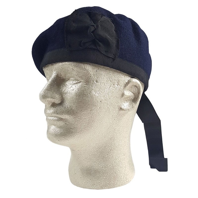 Classy Balmorals Cap: The Navy Wool Wonder with Red Pom