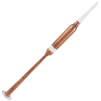 Practice Chanter Brown wood ivory plastic fitting including reed