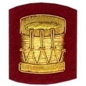 Drum Badge Gold Bullion on Red Badge