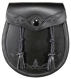 Sporrans Leather Front opening flap Celtic Knot Embossing