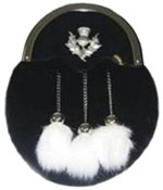 Rabbit Dress Sporrans Thistle badge 3 white tassels