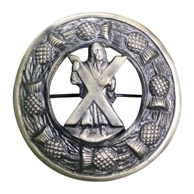 Plaid Brooch Saint Andrew Crest Antique Finish