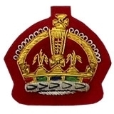 Kings Crown Badge on Red
