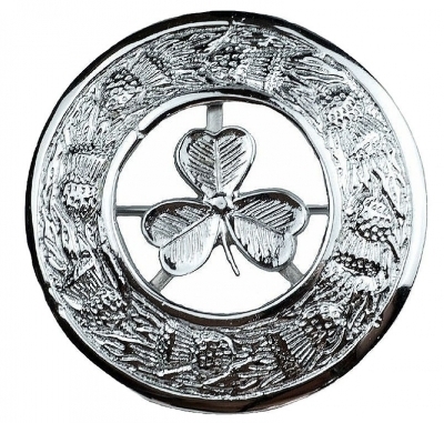 Fly Plaid Brooch Thistle Design IRISH SHAMROCK Badge