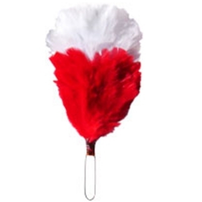 White over Red Feather Hackle Plum