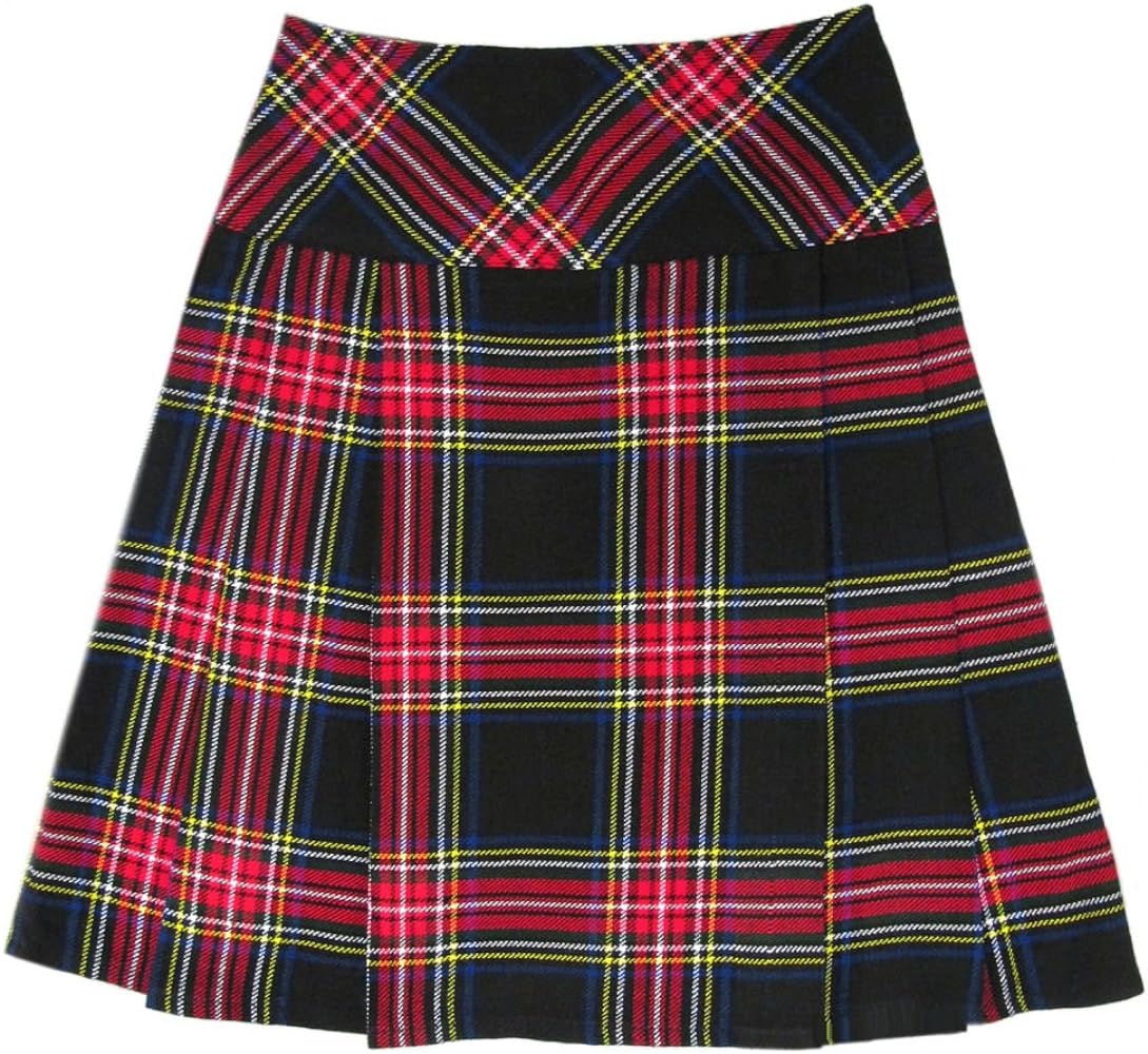 Plaid Black Stewart Tartan Hipster Skirt