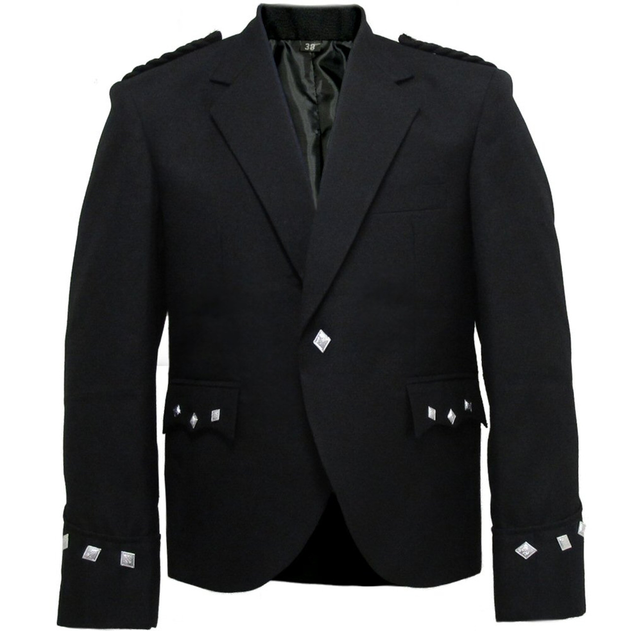 Black Scottish Kilt Argyll Jacket