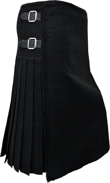 Kilt – Solid Black Fabric | Acrylic Blend |
