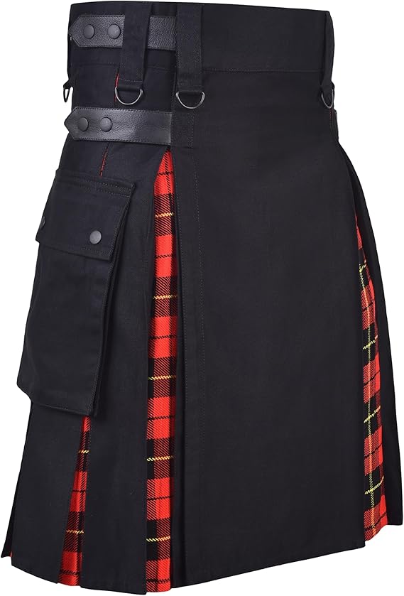 Wallace Tartan Hybrid Kilt |  Cotton Jeans | Modern Box Pleated