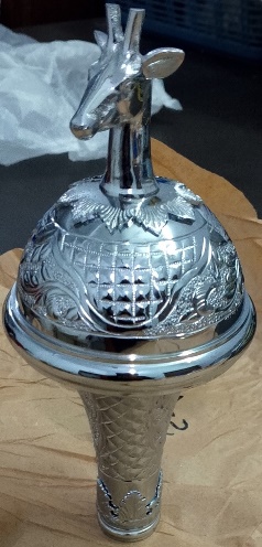 Drum Major Mace | Embossed Head Chrome with stag