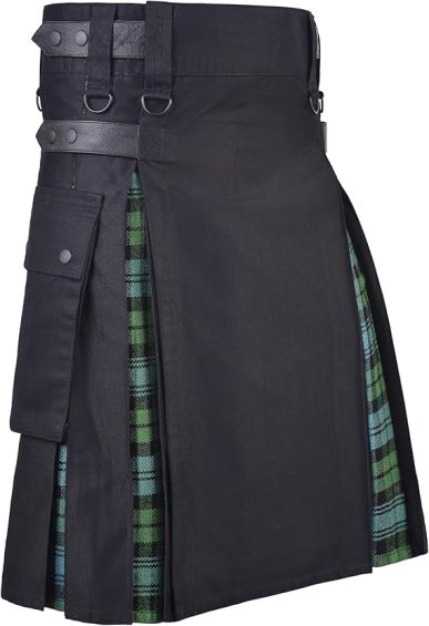 Campbell Ancient tartan Hybrid Kilt | Cotton Jeans | Box Pleated