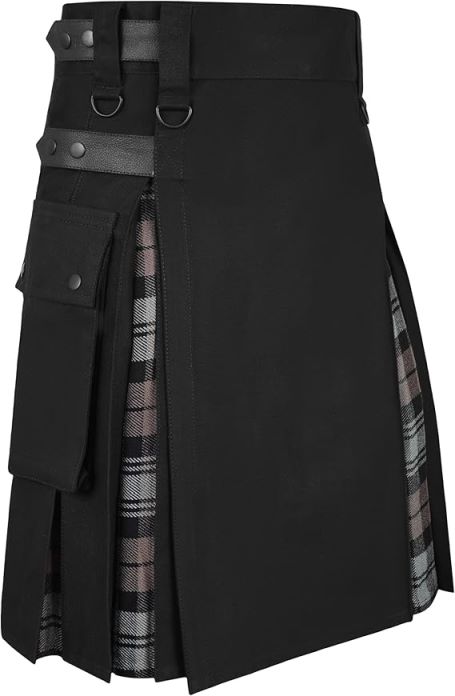 Weathered Black Watch Tartan Hybrid Kilt | Deep Sewn Box Pleats